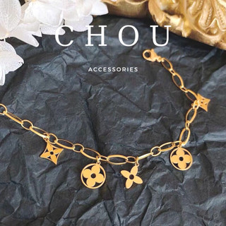 Vòng tay titan, lắc tay titan chuỗi xích cỏ 4 lá | chou accessories |