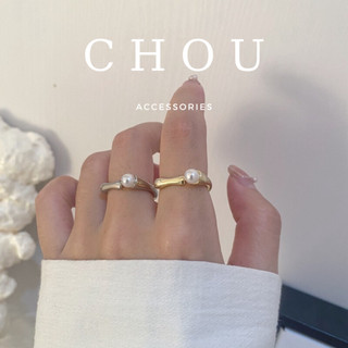 Nhẫn titan vuông hở đính ngọc | chou accessories |