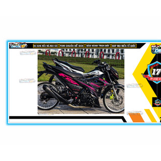 Tem satria f150 hồng bạc đen