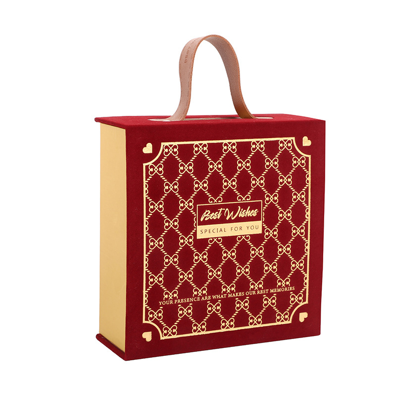 Hộp nhung quai da cao cấp mặt nhung dập nhũ vàng sang trọng