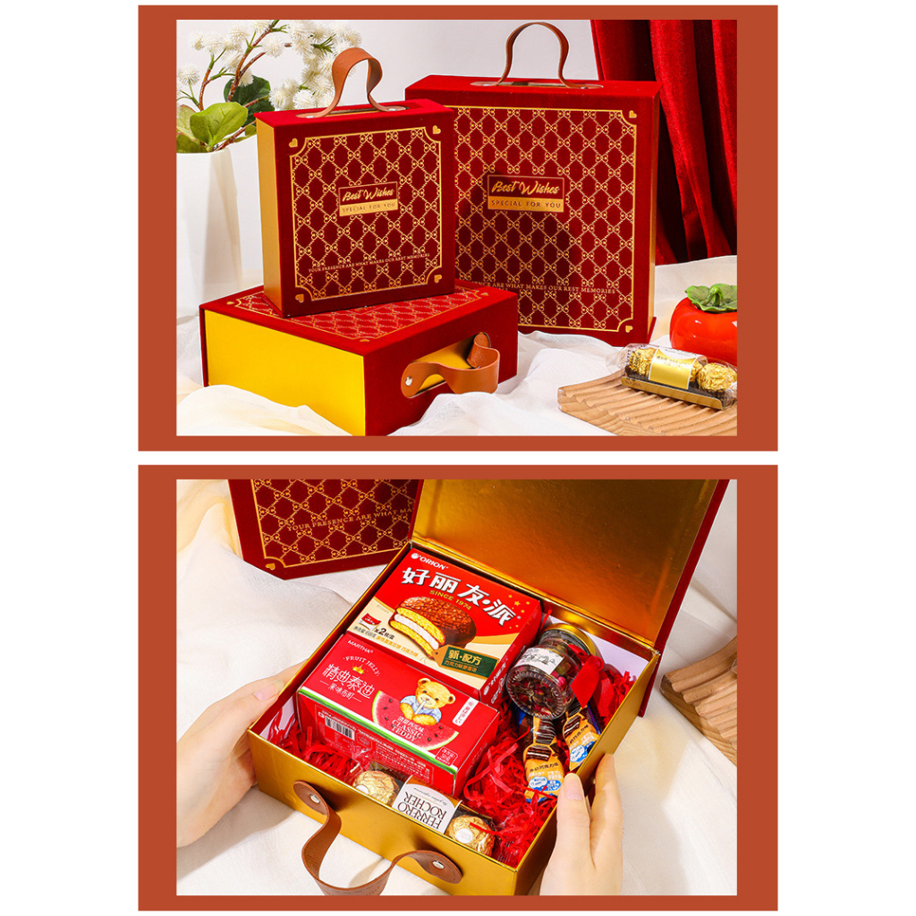 Hộp nhung quai da cao cấp mặt nhung dập nhũ vàng sang trọng