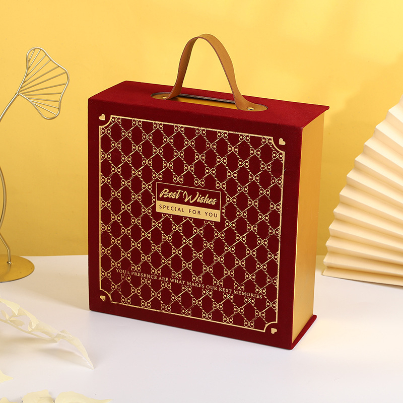 Hộp nhung quai da cao cấp mặt nhung dập nhũ vàng sang trọng