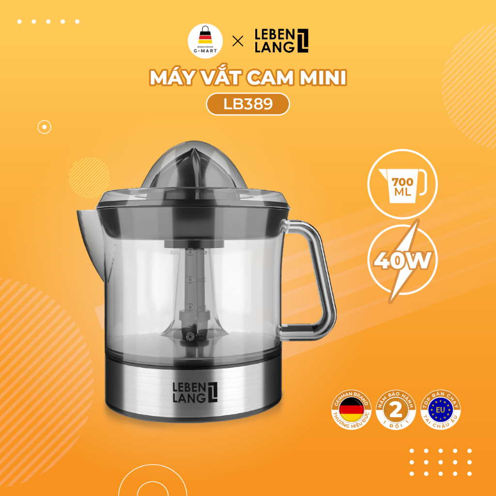 Máy vắt cam Lelenlang LB389 công suất 40W, bảo hành 2 năm