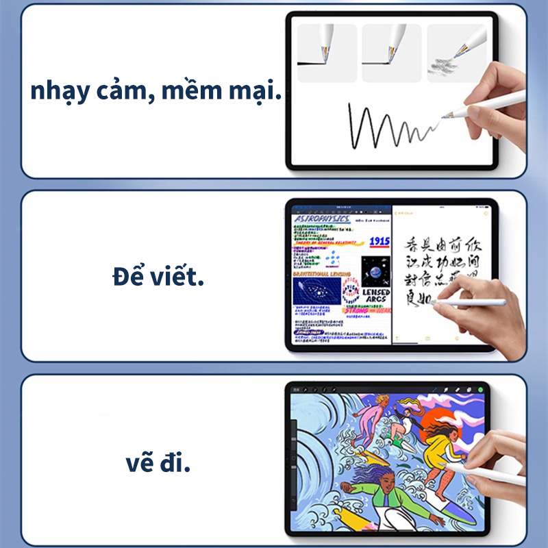 Đầu ngòi bút thay thế loại nhám cao cấp Goojodoq cho bút Apple Pencil 1 và 2 ngòi bút gốc kim loại 4.0