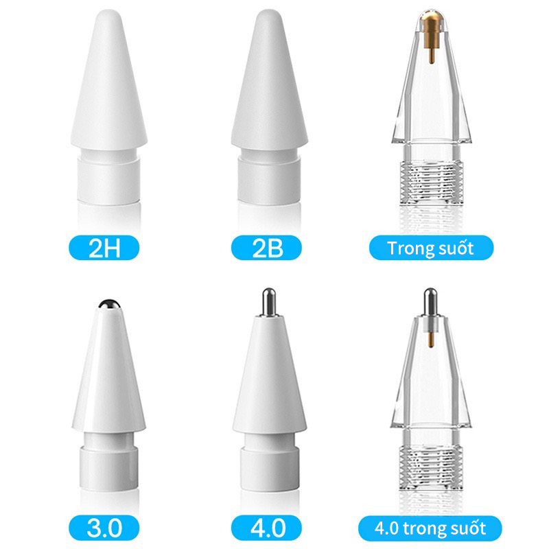 [Ngòi Chính Hãng] Đầu ngòi bút thay thế loại nhám cao cấp Goojodoq cho bút Apple Pencil 1 và 2 ngòi bút gốc kim loại 4.0