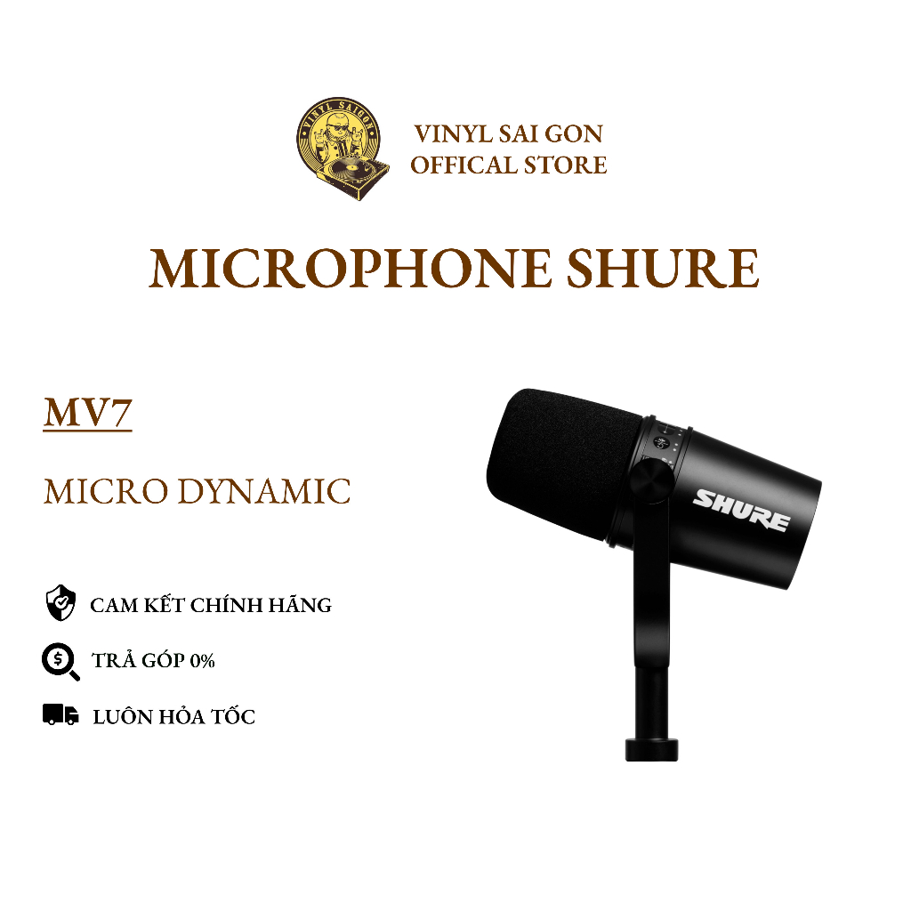 Micrphone Livestream Shure MV7 - Bảo hành Chính Hãng 12 Tháng