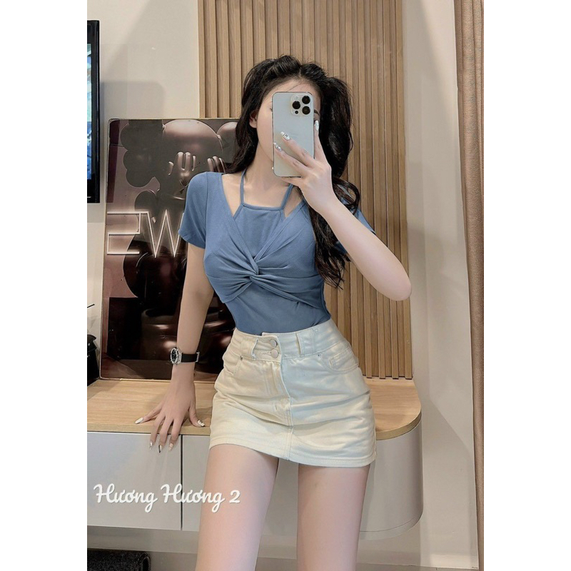 áo xoắn cổ yếm có tay bigsize 55kg-90kg🎀🎀