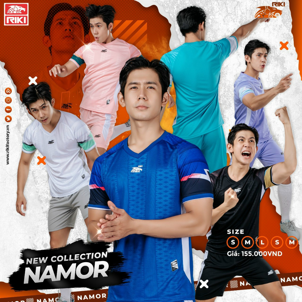 Bộ Quần Áo Bóng Đá Thiết Kế Riki Namor - Mẫu Đẹp, Nam Nữ Đều Mặc Được Ạ, Chất Vải Dệt Kim.