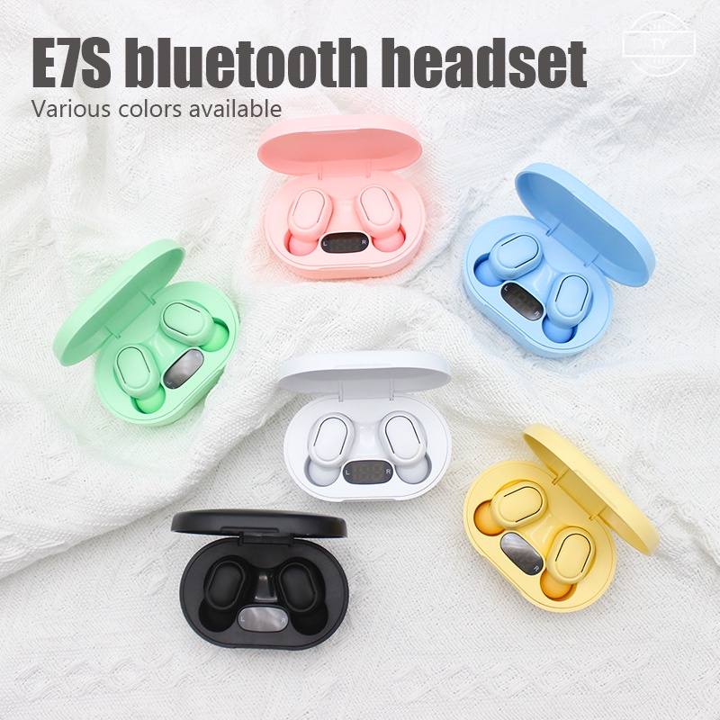 Tai nghe Bluetooth 5.0 không dây E7S Pro nâng cấp màn hình LED hiển thị nút cảm ứng nguồn IPX4 âm thanh nổi chống nước c