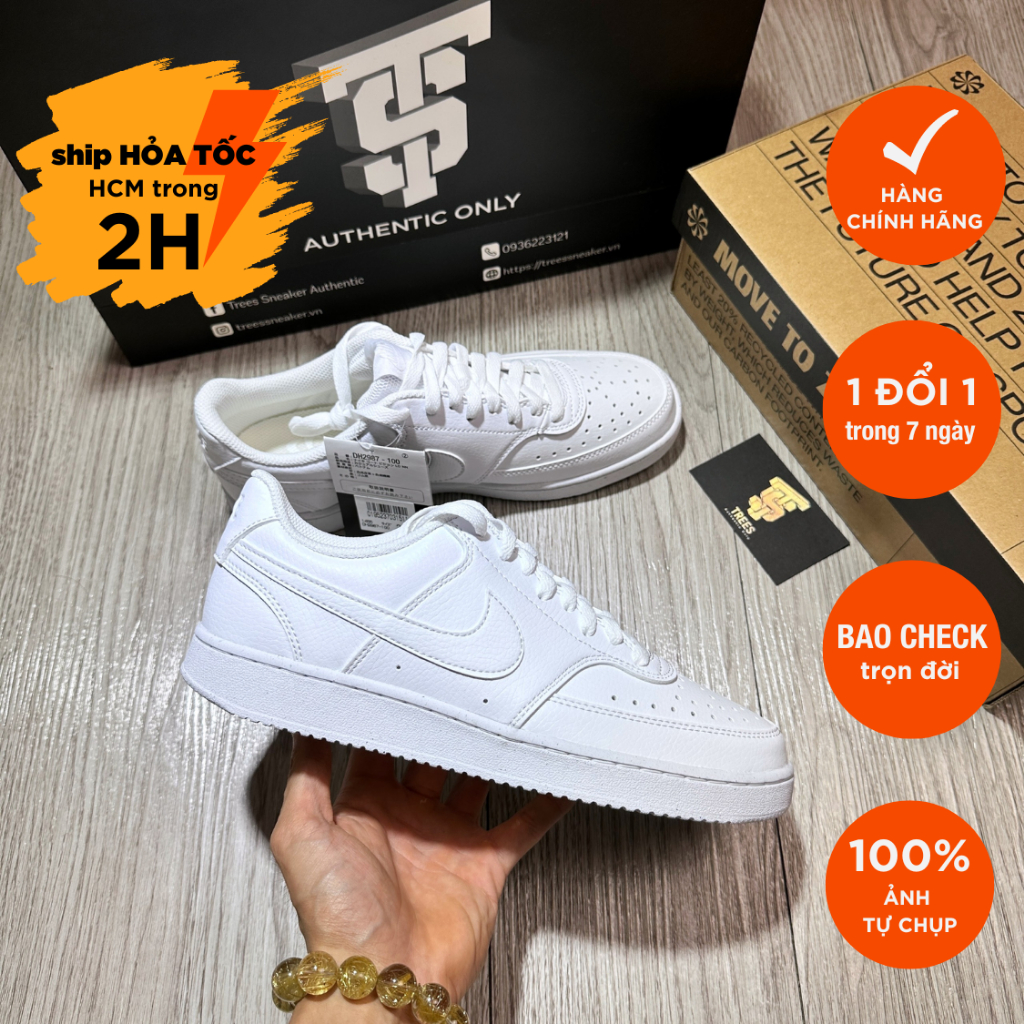 Giày thể thao NIKE COURT VISION LOW ALL WHITE NEXT NATURE DH2987 100
