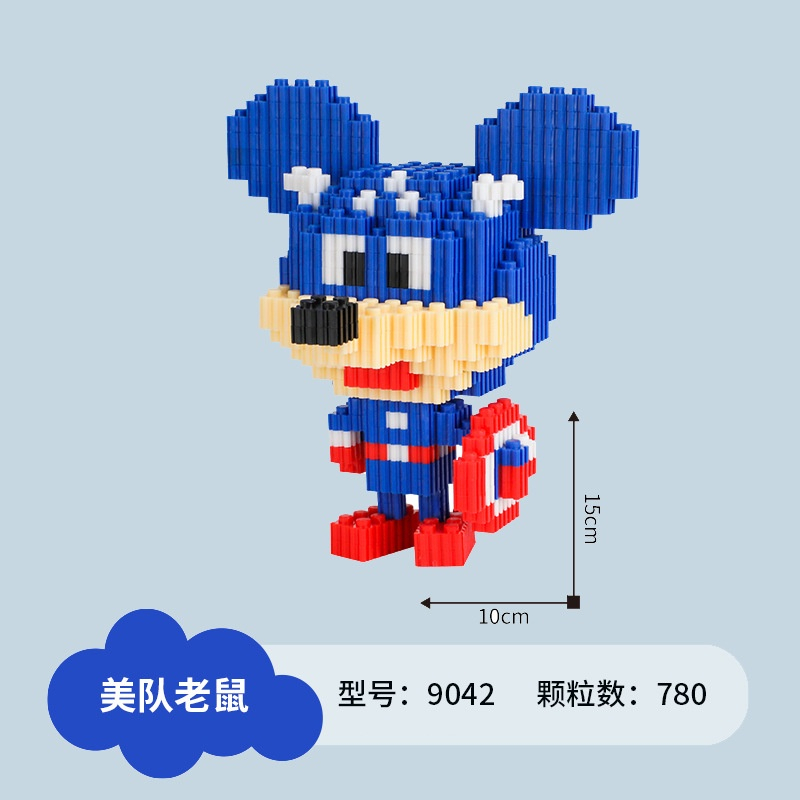 Le go Đồ chơi mô hình lắp ráp 3D mini hình các nhân vật hoạt hình Mickey, Vịt Donal, Stitch, Stellalou, Kitty, Yoshi