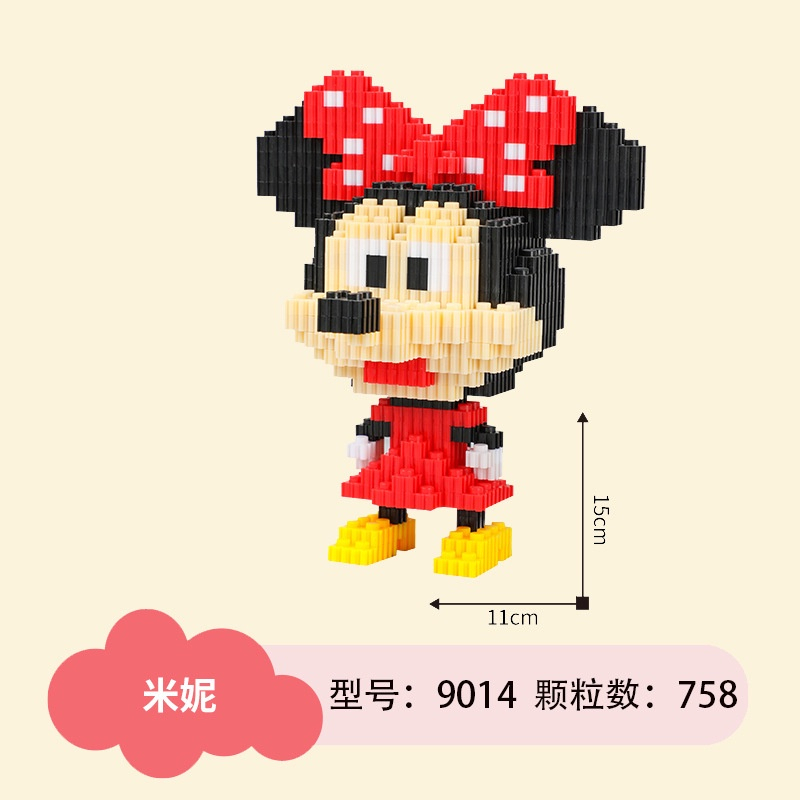Le go Đồ chơi mô hình lắp ráp 3D mini hình các nhân vật hoạt hình Mickey, Vịt Donal, Stitch, Stellalou, Kitty, Yoshi