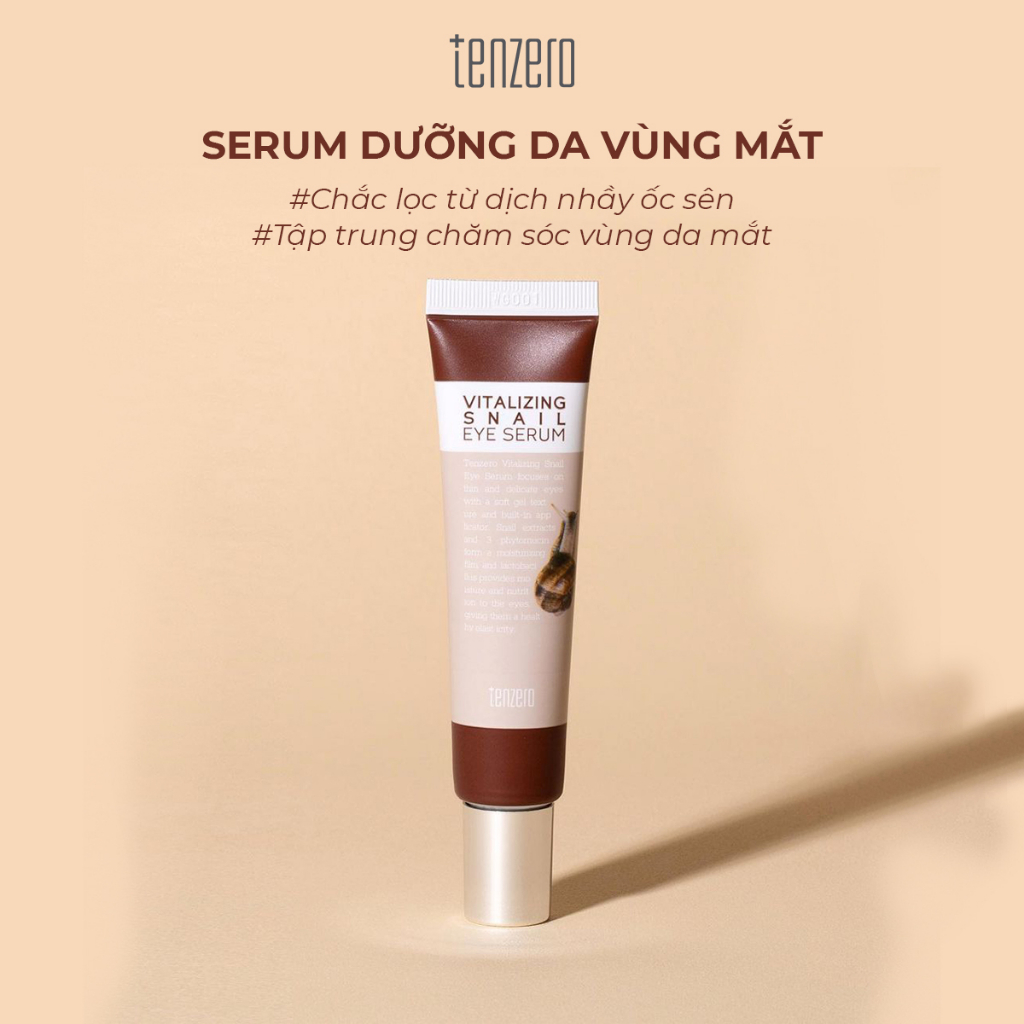 Serum dưỡng mắt giảm quầng thâm Tenzero Vitalizing Snai Eye Serum 25ml