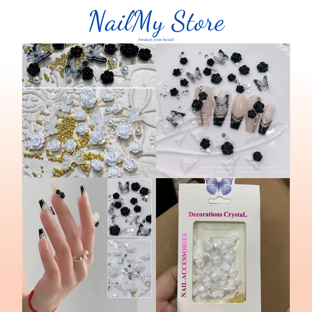 Charm hoa hồng rose mix hoa nhí sứ bi (1 túi)