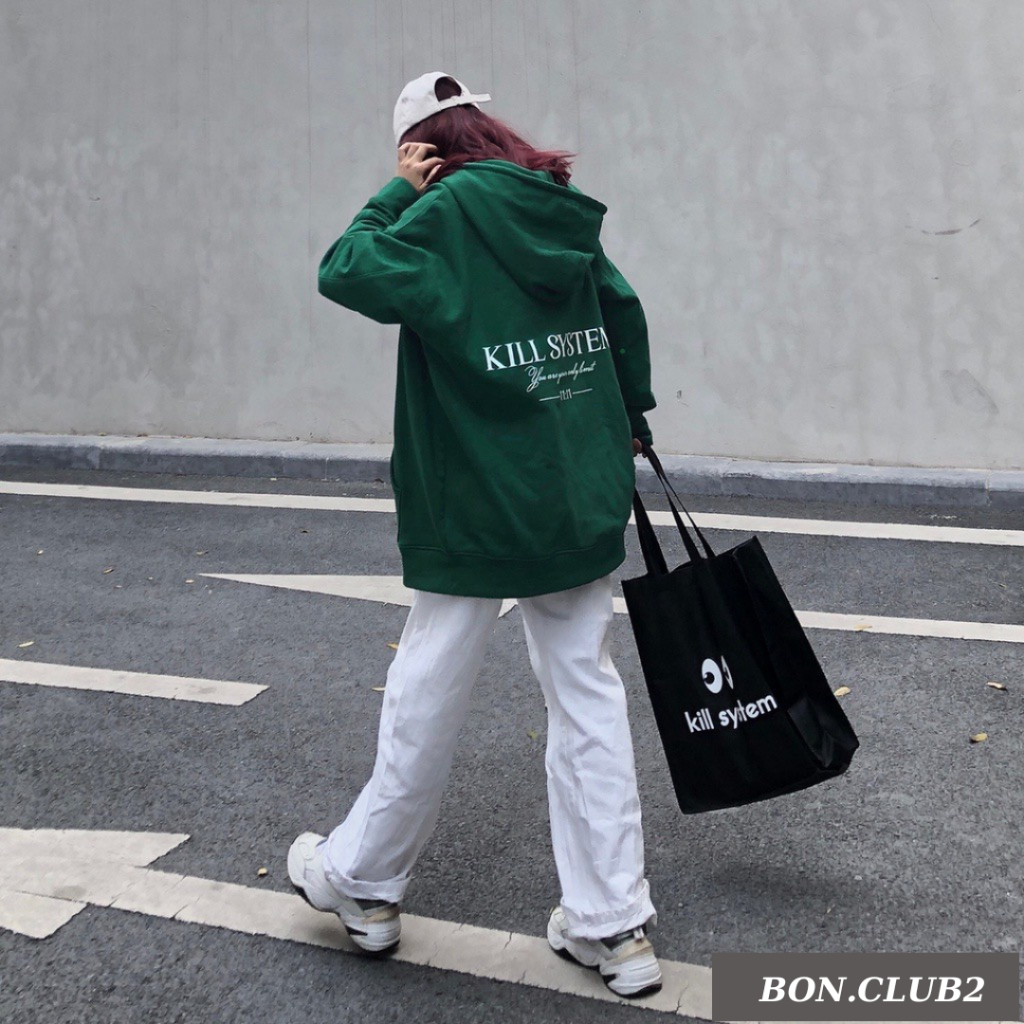 Áo Khoác Hoodie Nữ Form Rộng Nỉ Siêu Đẹp Màu Xanh Local Brand Oversize Unisex Thời Trang Hàn Quốc | BigBuy360 - bigbuy360.vn