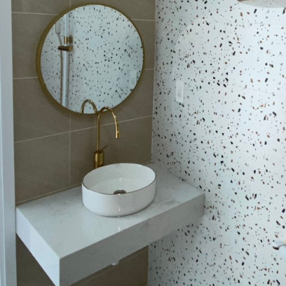 Bàn đá vuông hộp đặt chậu lavabo nhiều kích cỡ