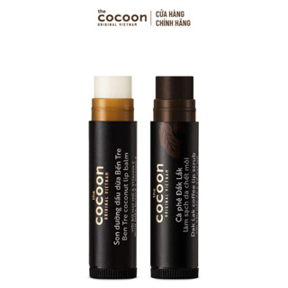 Combo Cà phê Đắk Lắk làm sạch da chết môi Cocoon 5g + Son dưỡng dầu dừa Bến Tre Cocoon 5g