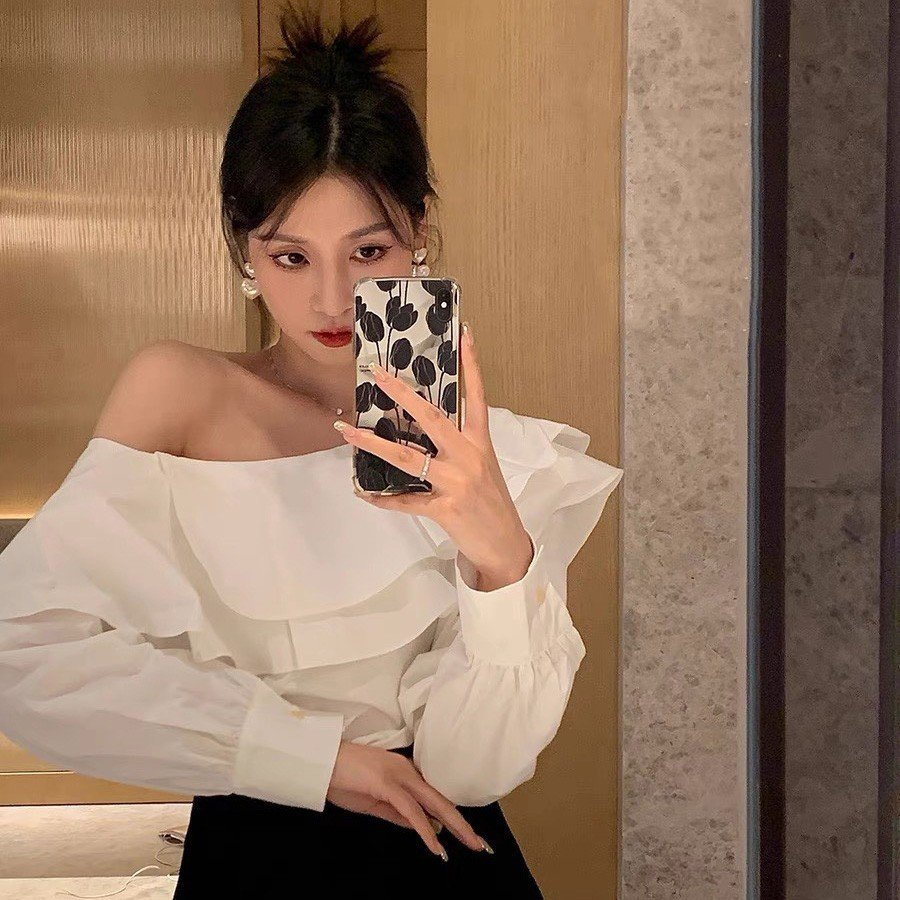 Áo kiểu nữ lệch vai tay bồng chất mềm mát, Áo Vai Bèo - Sena Dress