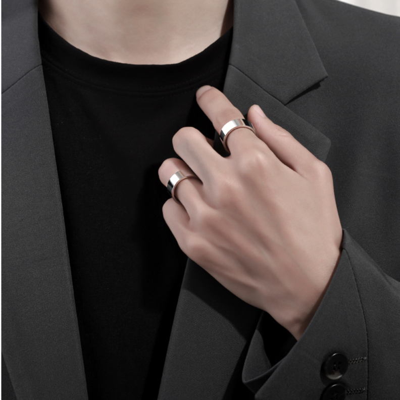 Nhẫn Nam Plain Ring Nhẫn Trơn Bản To 8mm Bằng Thép Titan Màu Bạc Thời Trang Tavi Studio Cao Cấp