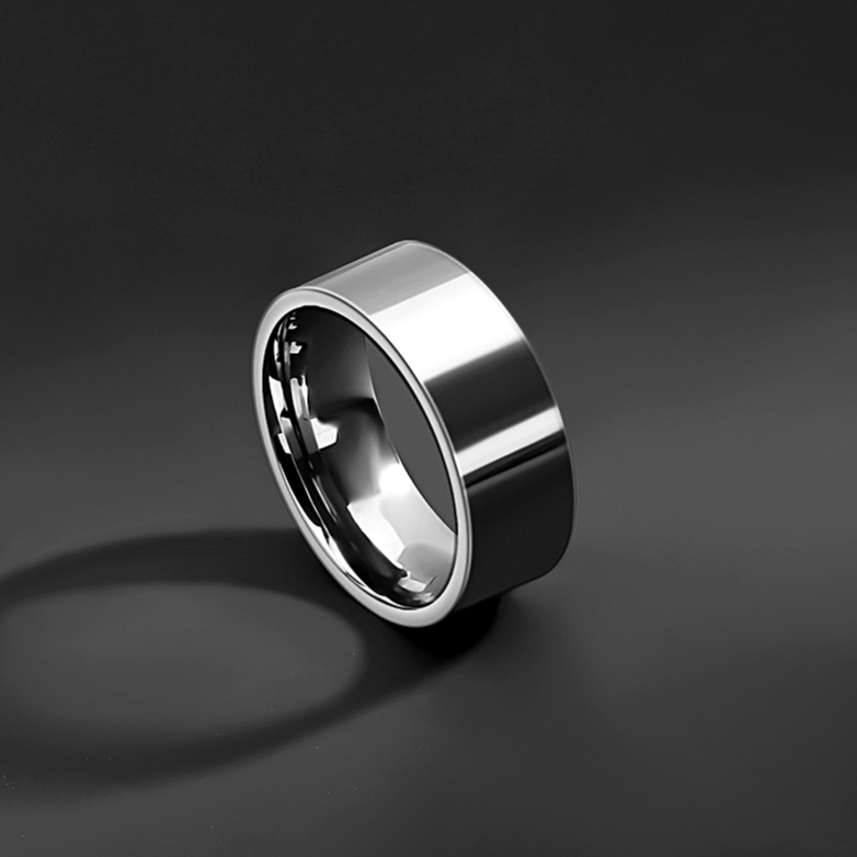 Nhẫn Nam Plain Ring Nhẫn Trơn Bản To 8mm Bằng Thép Titan Màu Bạc Thời Trang Tavi Studio Cao Cấp