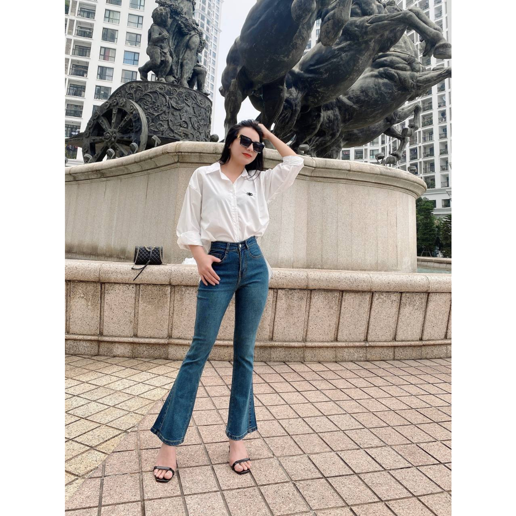 Set/Bộ Áo Sơ Mi Trắng Và Quần Jean Loe VADLADY BY NEED Form Basic Phù Hợp Với Mọi Lứa Tuổi N903