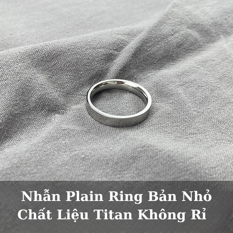 Nhẫn Nam Plain Ring Nhẫn Trơn Bản To 8mm Bằng Thép Titan Màu Bạc Thời Trang Tavi Studio Cao Cấp