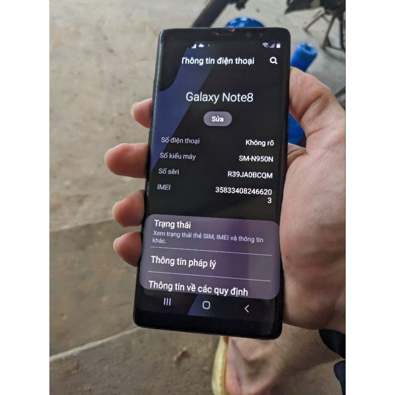 xác điện thoại Samsung Galaxy Note 8 bản Hàn Quốc ram 6/64 GB