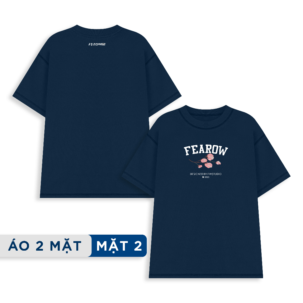 Áo thun 2 mặt nam nữ local brand unisex Fearow Double Tee Collection - Floral / Navy - ATF1009