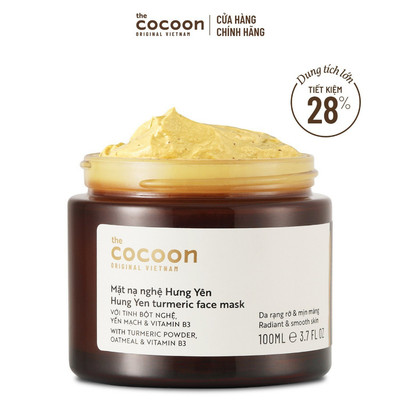 HÀNG TẶNG KHÔNG BÁN - Bigsize Mặt nạ nghệ Hưng Yên Cocoon giúp da rạng rỡ & mịn màng 100ml