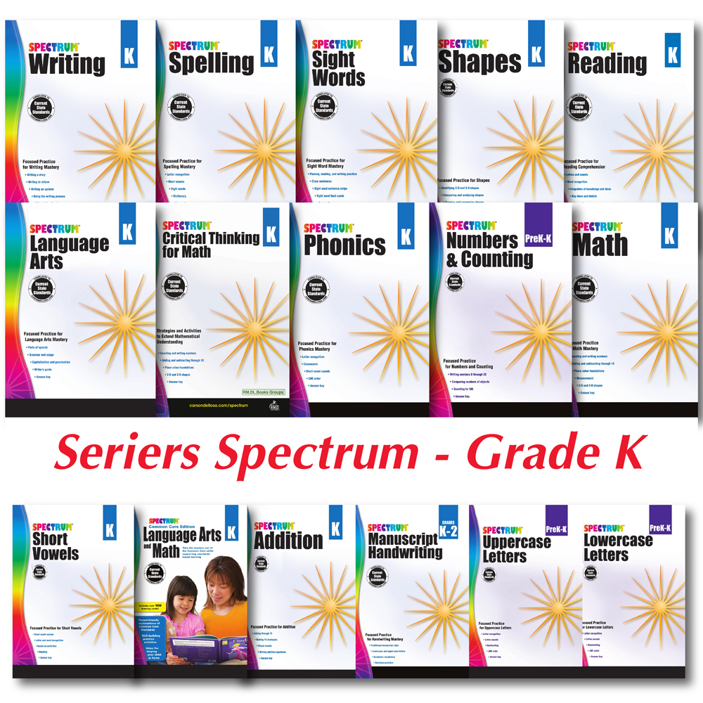[ 16q Grade K  ] Spectrum Math, Reading, Writing, Phonics,...