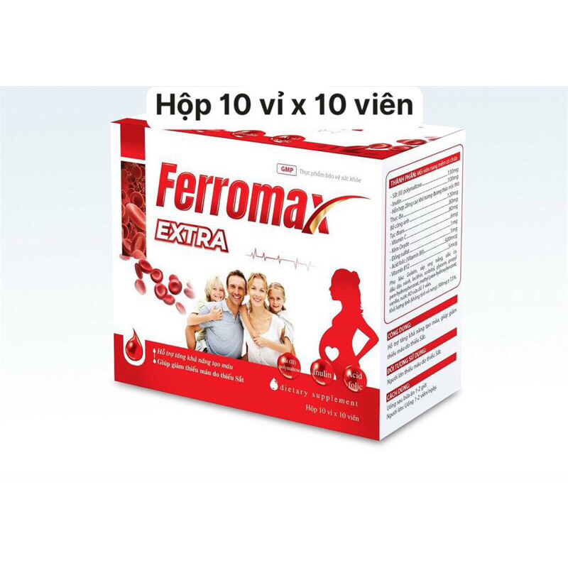 HỘP 100 VIÊN BỔ MÁU FERROMAX EXTRA SẮT VIÊN