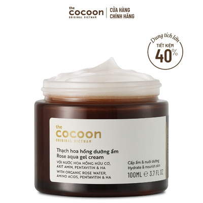 HÀNG TẶNG KHÔNG BÁN - Bigsize - Thạch hoa hồng dưỡng ẩm (kem dưỡng ẩm) Cocoon cấp ẩm & nuôi dưỡng 100ml