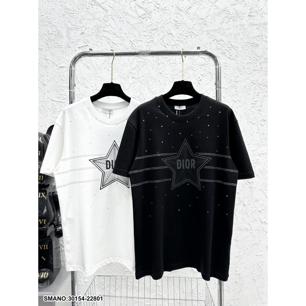 Áo Phông Di.or Nam Thêu Logo Hình Siêu Đẹp - Áo Thun Di.or Nam Họa Tiết Vẩy Sơn Cực Nét