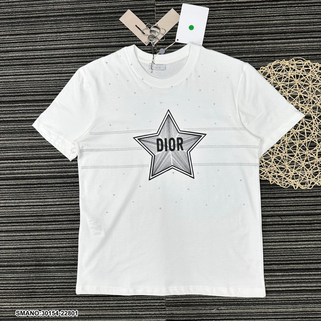 Áo Phông Di.or Nam Thêu Logo Hình Siêu Đẹp - Áo Thun Di.or Nam Họa Tiết Vẩy Sơn Cực Nét