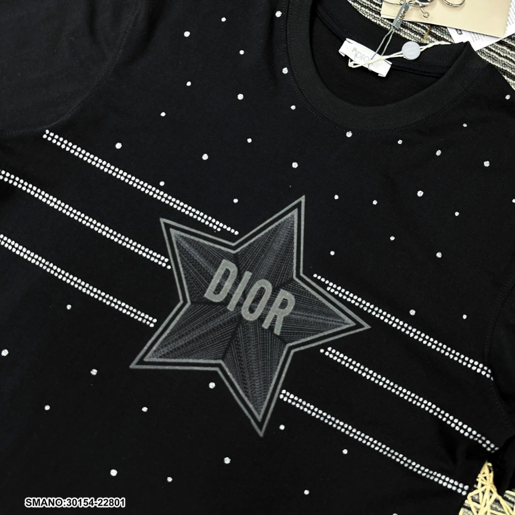 Áo Phông Di.or Nam Thêu Logo Hình Siêu Đẹp - Áo Thun Di.or Nam Họa Tiết Vẩy Sơn Cực Nét