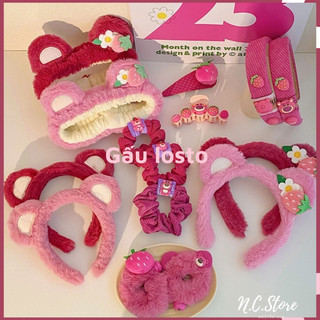 Bờm gấu dâu hồng losto siêu dễ thương