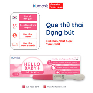 Que thử thai Humasis Hello Baby Plus - Dạng Bút - Phát hiện mang thai sớm - Hàng chính hãng
