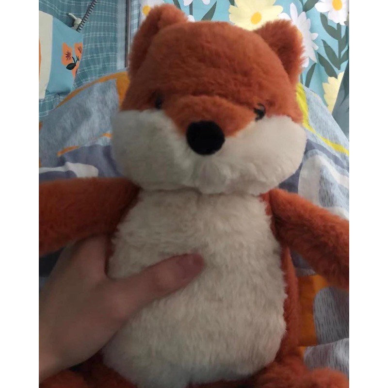 Gấu bông cáo cam Autumn Fox lông mịn tặng khăn hoa