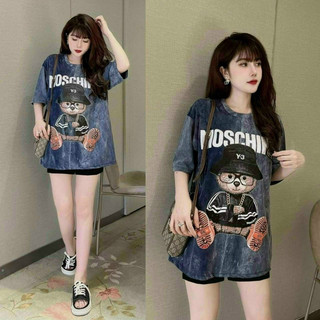 sét bộ short phối 3D in logo gấu