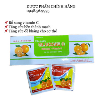 Viên ngậm bổ sung Vitamin C + đường Glucose- GLUCOSE C- Hộp 30 gói x 20 viên nén ngậm