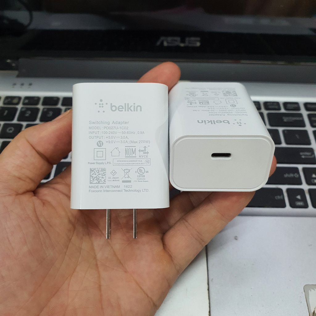 Củ Sạc Nhanh PD Belkin 27W Chính Hãng, Chuẩn MFI, Nobox, New 100%