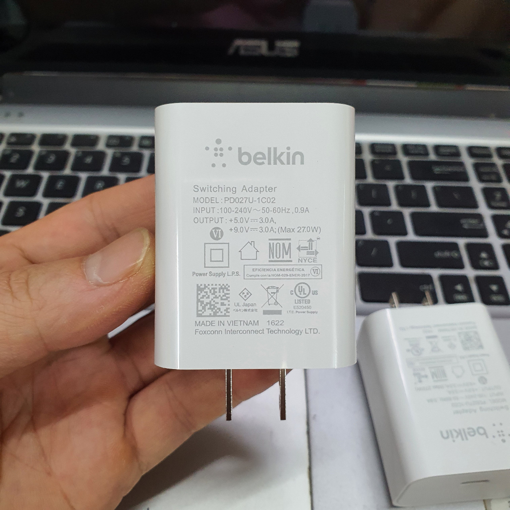Củ Sạc Nhanh PD Belkin 27W Chính Hãng, Chuẩn MFI, Nobox, New 100%