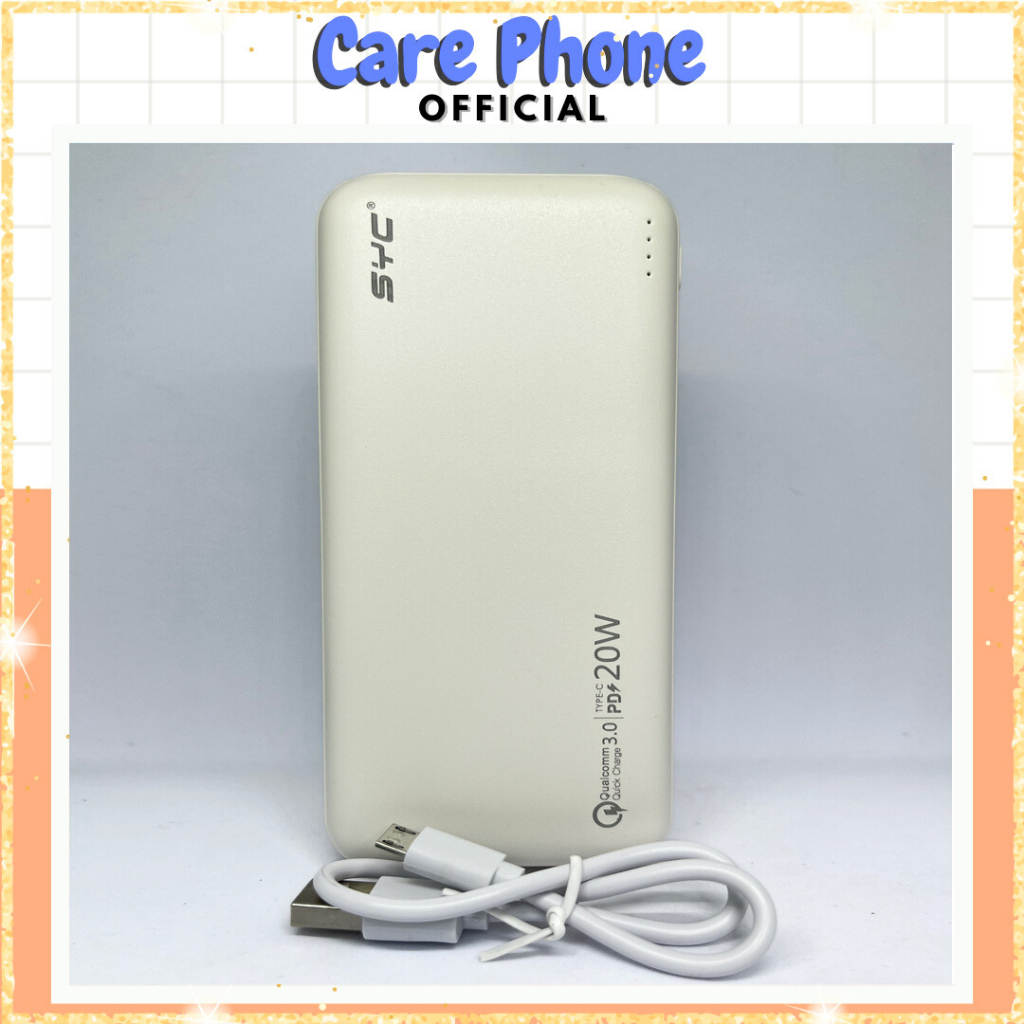 Pin sạc dự phòng 20000 Mah sạc nhanh Power Bank thiết kế đơn giản ,gọn gàng - CarePhone