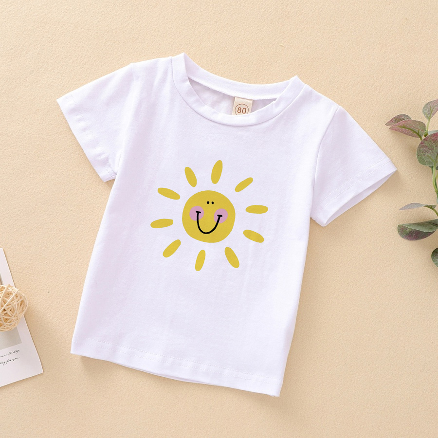 Áo gia đình Family đồng phục gia đình Mặt Trời áo thun cotton mềm mịn màu trắng mặt thoáng mát không xù lông