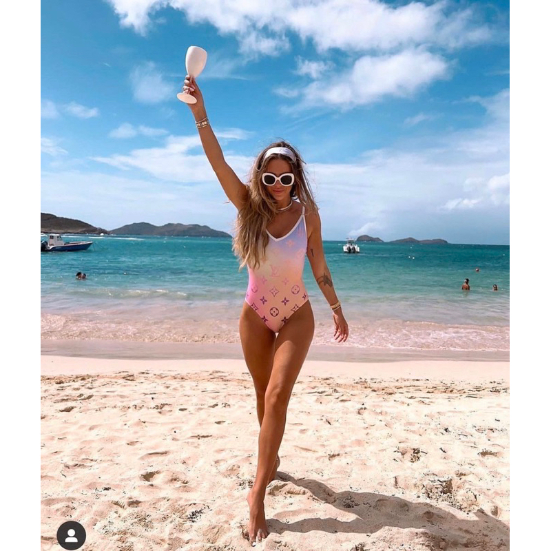 BODYSUIT LV OMBRE TÍM HỒNG/XANH NÂU NEW