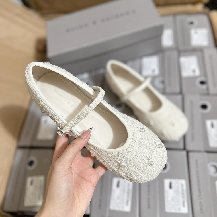 Giày búp bê cnk thỏ cườm fullbox