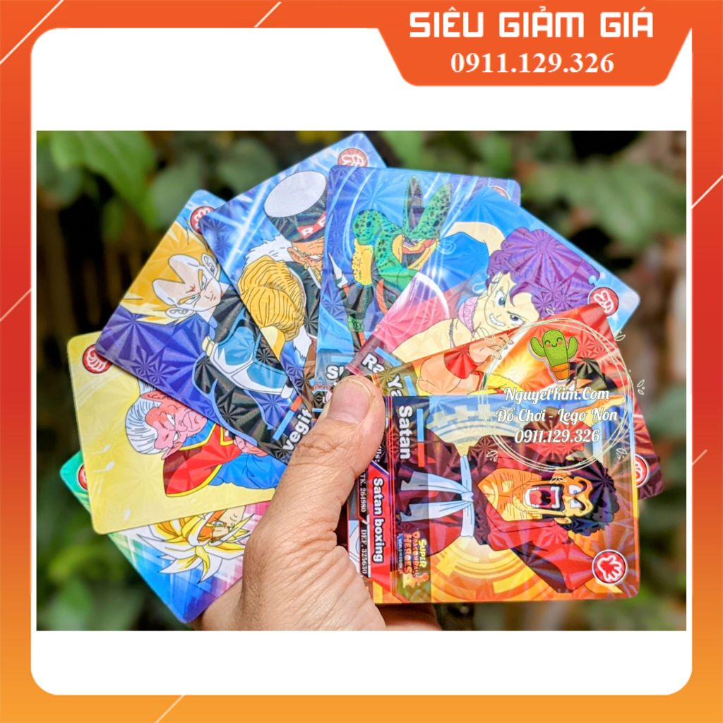 Combo 1 Dây 12 Pack Thẻ Bài 7 Viên Ngọc Rồng Dragon Ball Thẻ Loại Đẹp In Bóng Kim Tuyến - 1 Pack 8 Thẻ