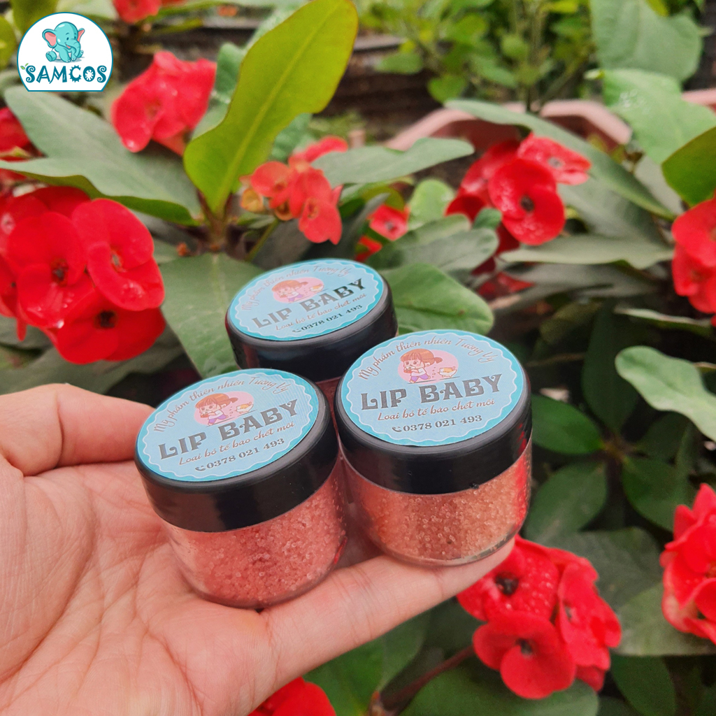 Tẩy tế bào da chết môi Tường Vy Lip Baby 50g làm hồng, chống nẻ, khử thâm môi luôn căng mọng SamCos