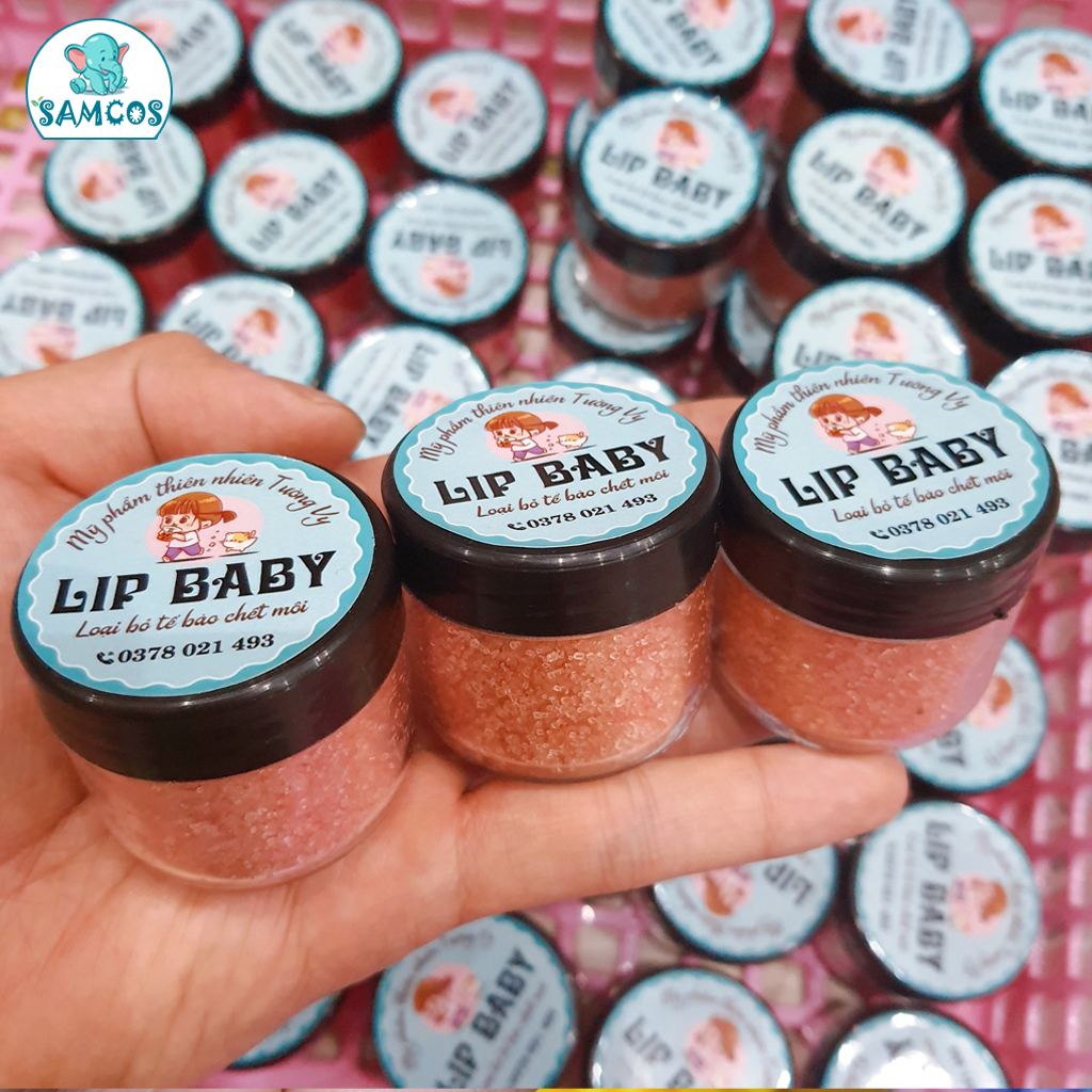 Tẩy tế bào da chết môi Tường Vy Lip Baby 50g làm hồng, chống nẻ, khử thâm môi luôn căng mọng SamCos