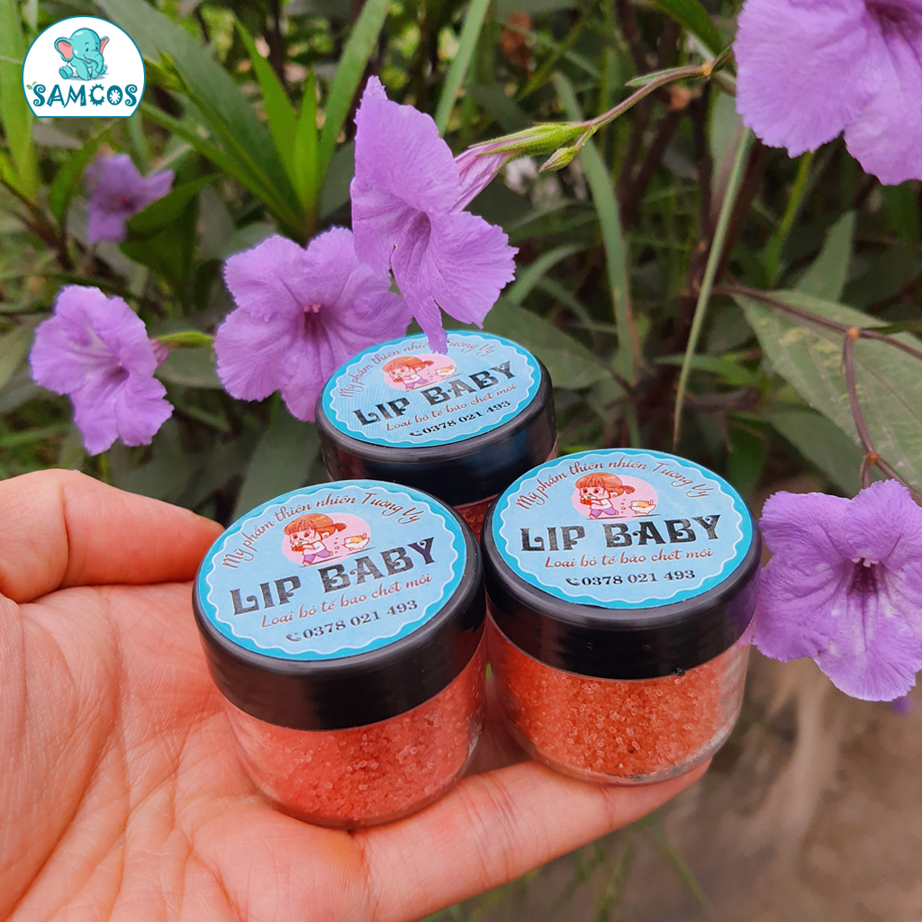 Tẩy tế bào da chết môi Tường Vy Lip Baby 50g làm hồng, chống nẻ, khử thâm môi luôn căng mọng SamCos